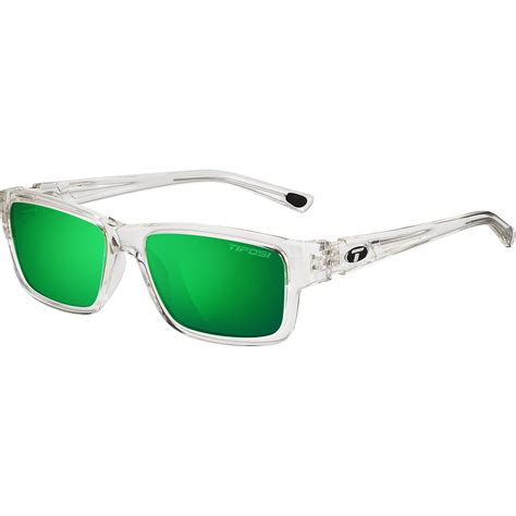 clear sunglasses with green lenses.